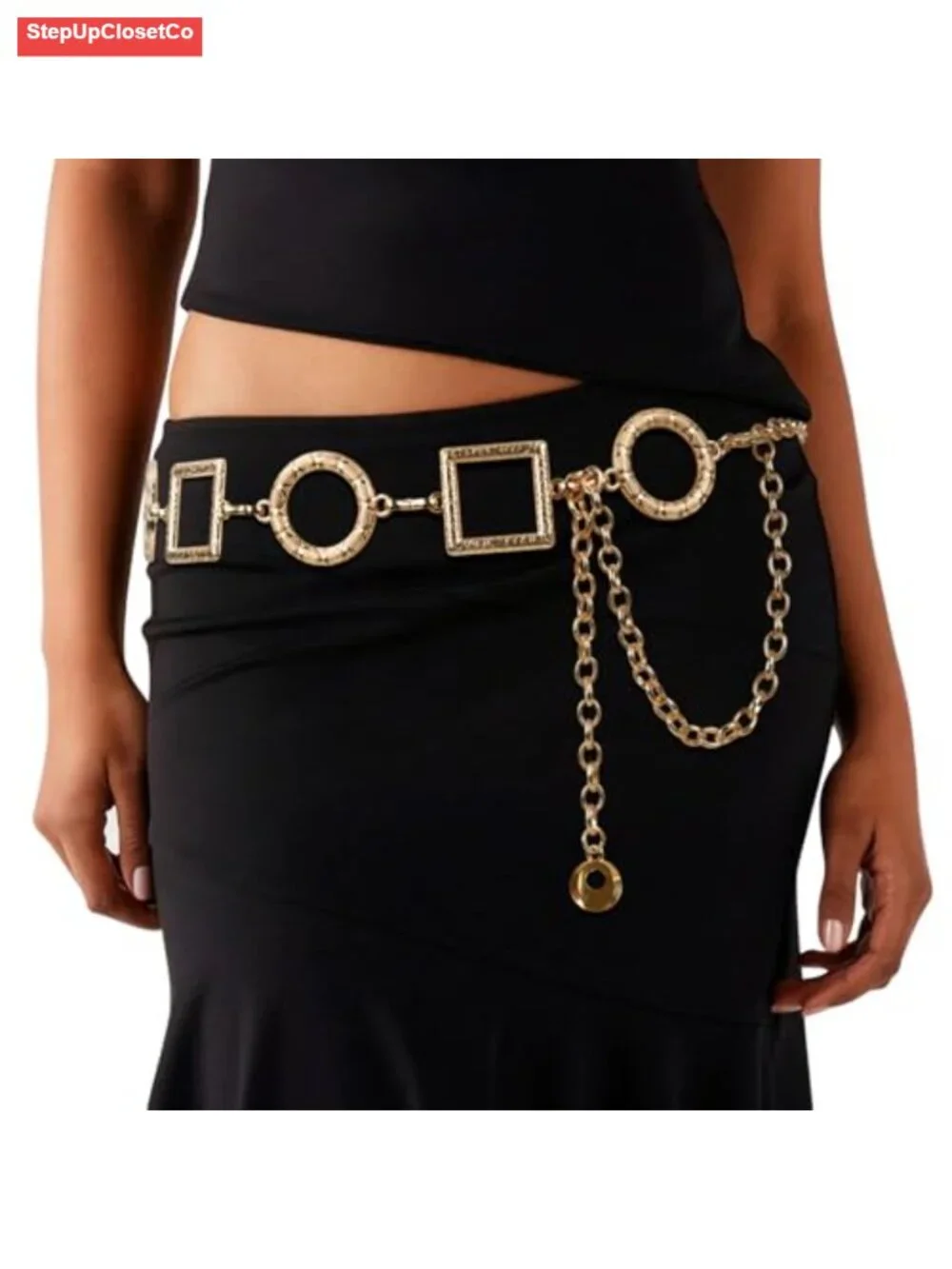 Adjustable Metal Chain Belt for Women, Western Concho Waist Chain, Boho Belt